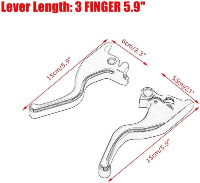 FVMOTO 3 Finger 5.9" CNC Shorty Hand Control Lever Kit Brake Clutch Levers Fit for Harley Softail Low Rider S Sport Glide Standard Street Bob 2015-2024 - Image 5